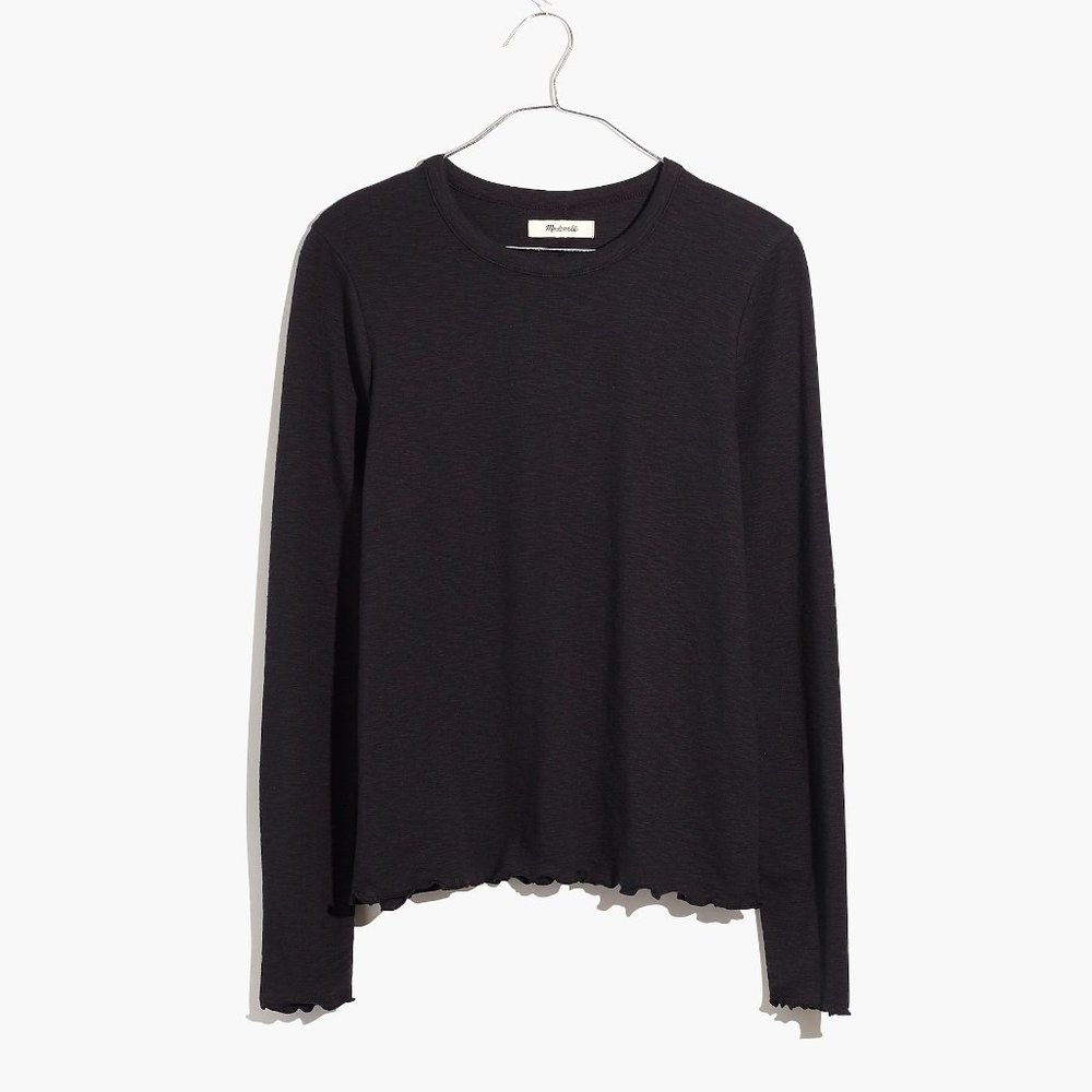 Madewell Long-Sleeve Baby Tee XS Black